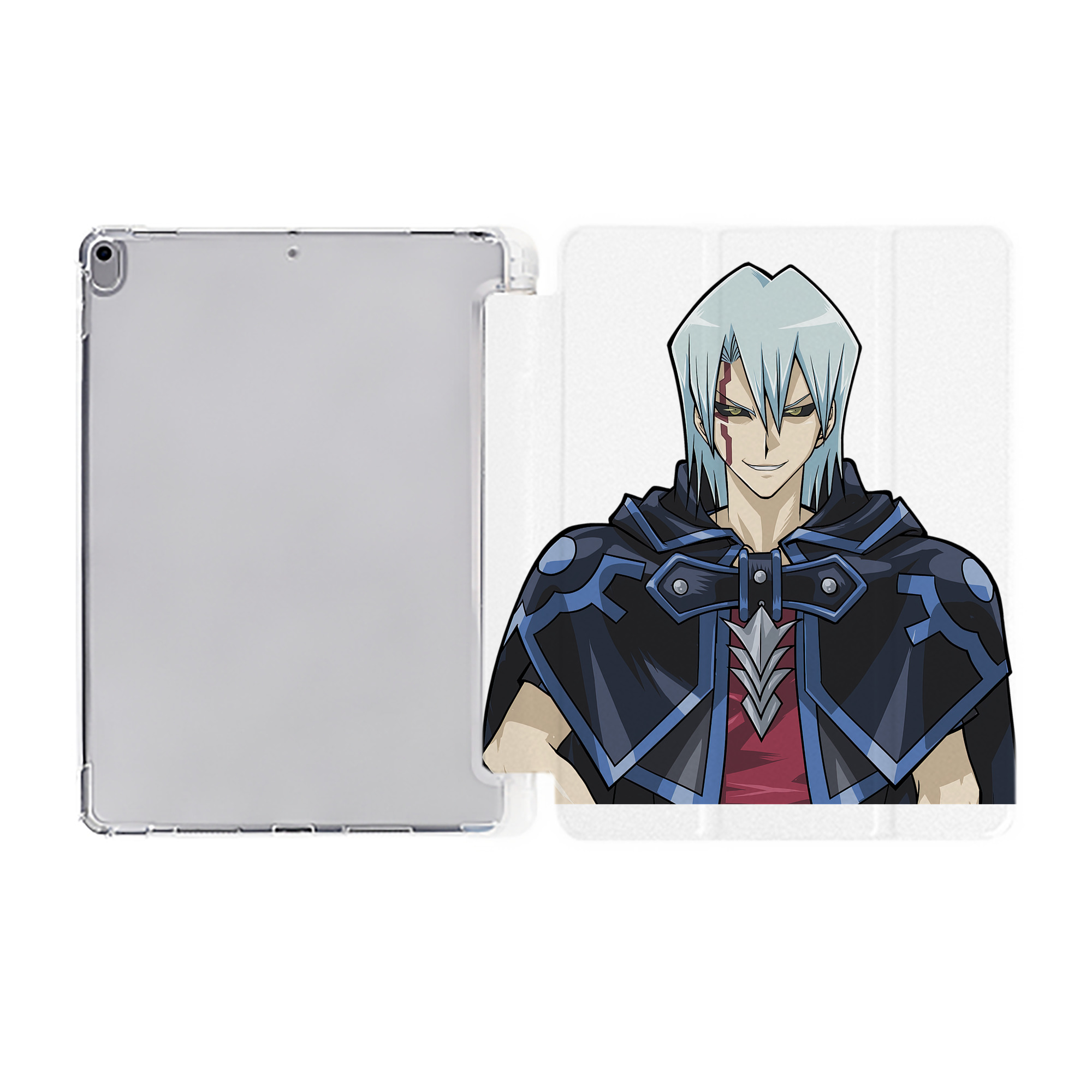 （画像用） 遊☆戯☆王 Yu-Gi-Oh! IPad ケース ペン収納付き 三つ折りスタンド PUレザー×シリコン 対応機種9.5/10.5/10.9インチ